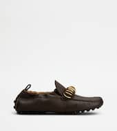 Gommino Driving Shoes in Leather-BROWN