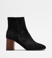 Ankle Boots in Suede-BLACK