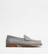 Loafers in Suede-GREY