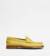 Loafers in Suede-YELLOW