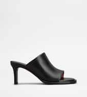 Mules in Leather-BLACK