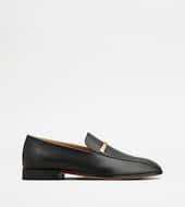 Loafers in Leather-BLACK