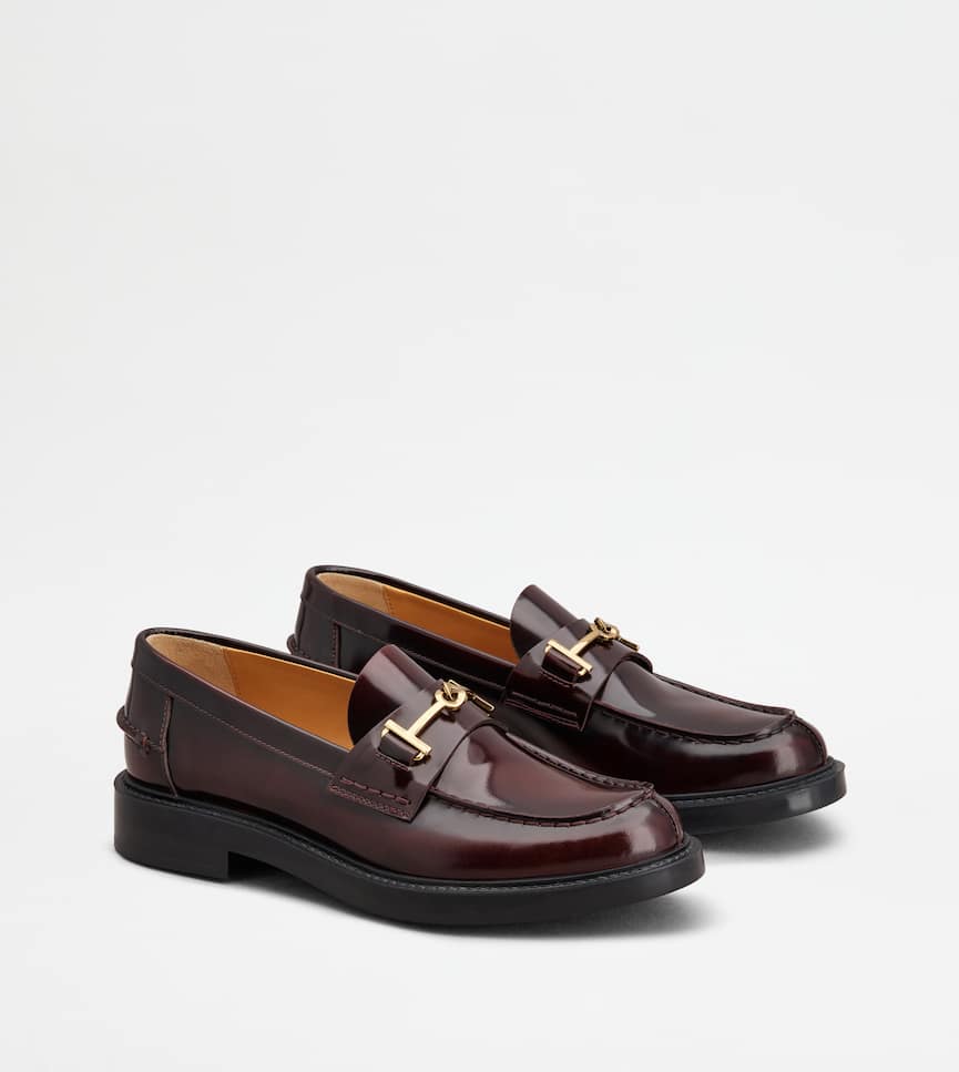 Woman BURGUNDY Loafers in Leather XXW59C0IS40SHA42R810 | Tods