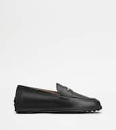 Loafers in Suede-BLACK