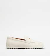 Loafers in Leather-OFF WHITE