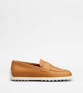 Loafers in Suede-BROWN