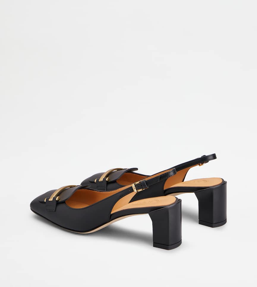 Slingback Pumps in Leather - Rear view