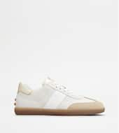 Tod's Tabs Sneakers in Leather-OFF WHITE, WHITE, BEIGE