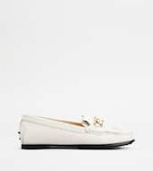 City Gommino Driving Shoes in Leather-WHITE