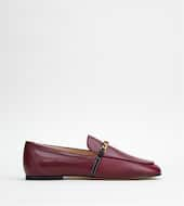 Loafers in Leather-BURGUNDY