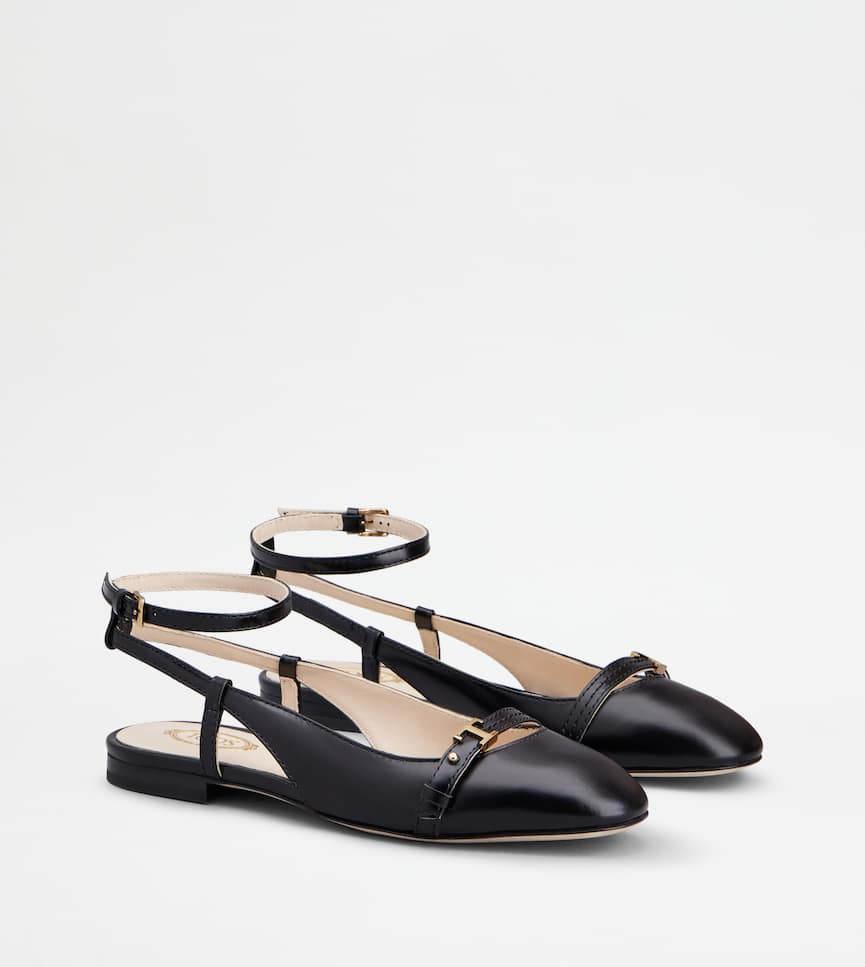 Ballerine Slingback en Cuir - Vue de trois quarts